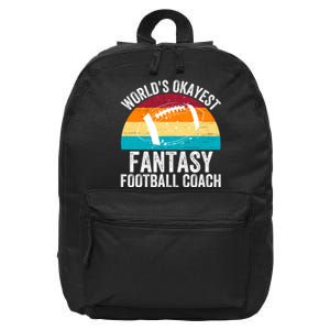 World’s Okayest Fantasy Football Coach Funny Fantasy Football Fantasy Football 16 in Basic Backpack