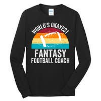 World’s Okayest Fantasy Football Coach Funny Fantasy Football Fantasy Football Tall Long Sleeve T-Shirt