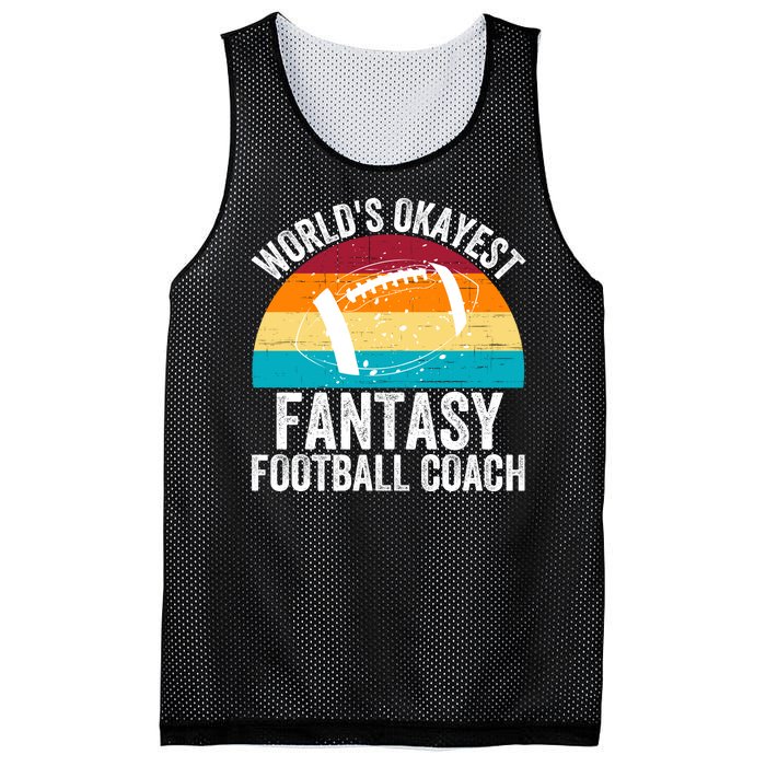 World’s Okayest Fantasy Football Coach Funny Fantasy Football Fantasy Football Mesh Reversible Basketball Jersey Tank