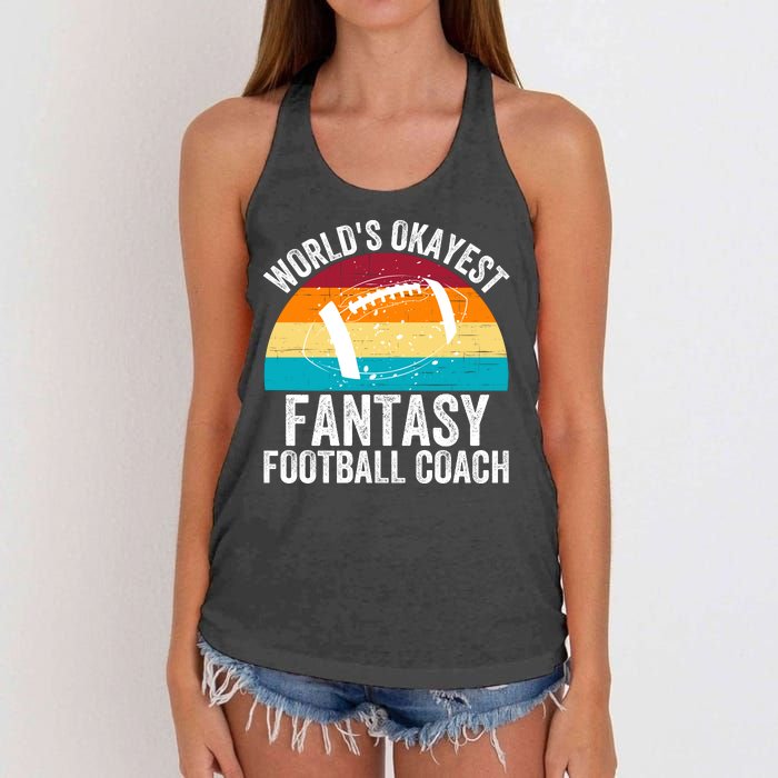 World’s Okayest Fantasy Football Coach Funny Fantasy Football Fantasy Football Women's Knotted Racerback Tank