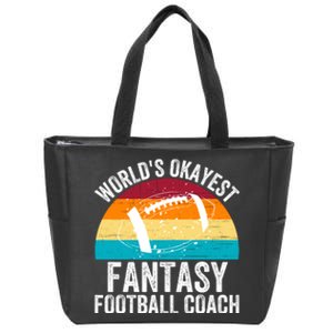 World’s Okayest Fantasy Football Coach Funny Fantasy Football Fantasy Football Zip Tote Bag