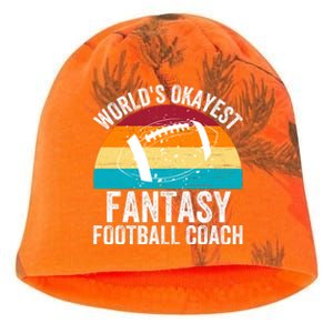 World’s Okayest Fantasy Football Coach Funny Fantasy Football Fantasy Football Kati - Camo Knit Beanie