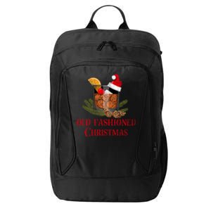 Whiskey Old Fashioned Christmas Funny Bourbon Cocktail Gift City Backpack