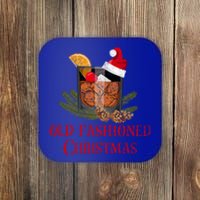 Whiskey Old Fashioned Christmas Funny Bourbon Cocktail Gift Coaster