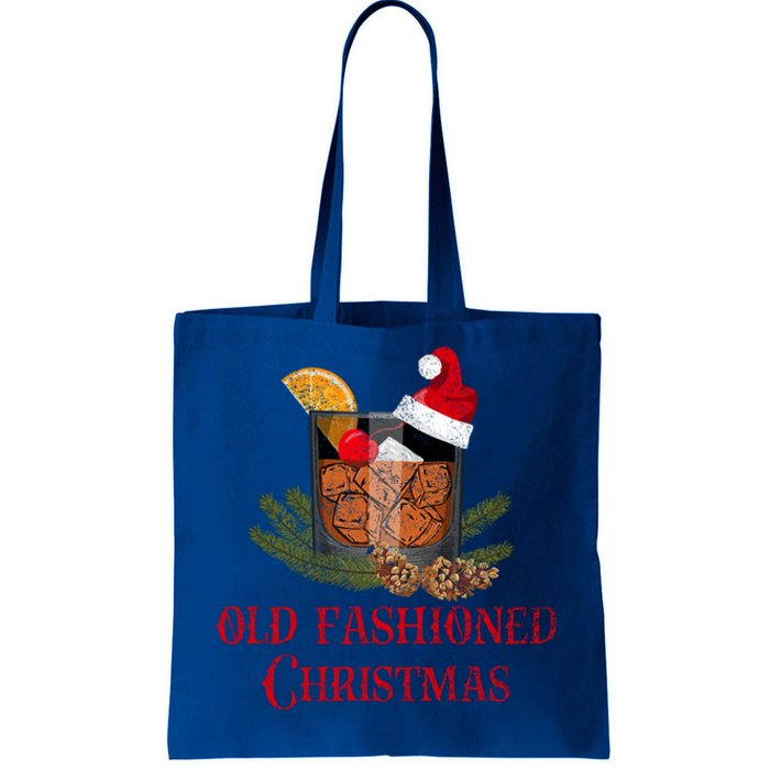 Whiskey Old Fashioned Christmas Funny Bourbon Cocktail Gift Tote Bag