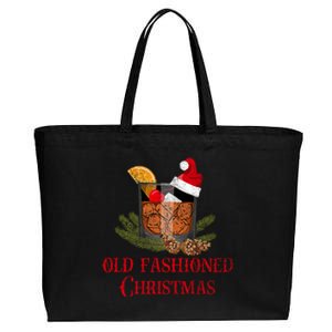 Whiskey Old Fashioned Christmas Funny Bourbon Cocktail Gift Cotton Canvas Jumbo Tote