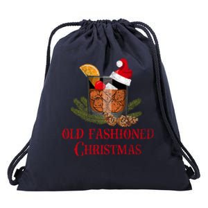 Whiskey Old Fashioned Christmas Funny Bourbon Cocktail Gift Drawstring Bag