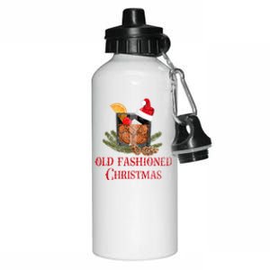 Whiskey Old Fashioned Christmas Funny Bourbon Cocktail Gift Aluminum Water Bottle