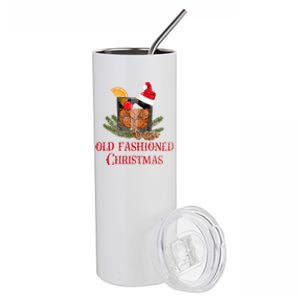 Whiskey Old Fashioned Christmas Funny Bourbon Cocktail Gift Stainless Steel Tumbler