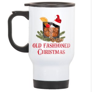 Whiskey Old Fashioned Christmas Funny Bourbon Cocktail Gift Stainless Steel Travel Mug