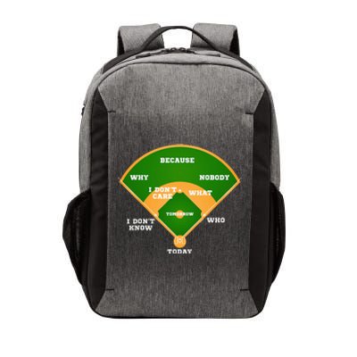 WhoS On First Baseball Diamond Fielding Card Vector Backpack