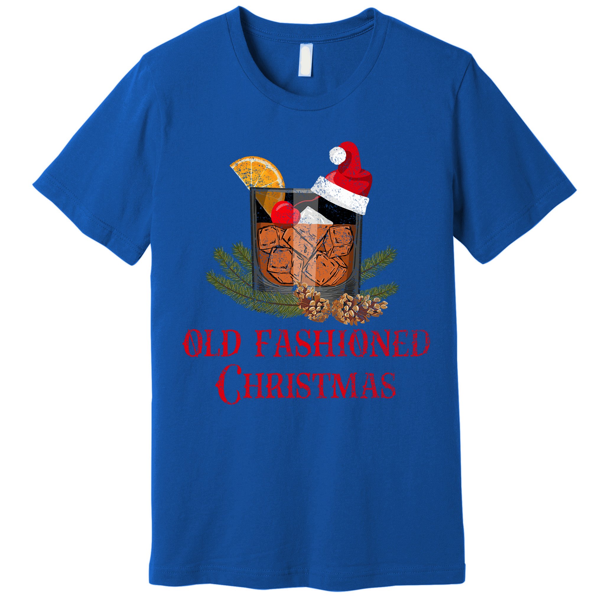 Whiskey Old Fashioned Christmas Funny Bourbon Cocktail Meaningful Gift Premium T-Shirt