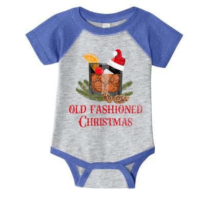 Whiskey Old Fashioned Christmas Funny Bourbon Cocktail Meaningful Gift Infant Baby Jersey Bodysuit