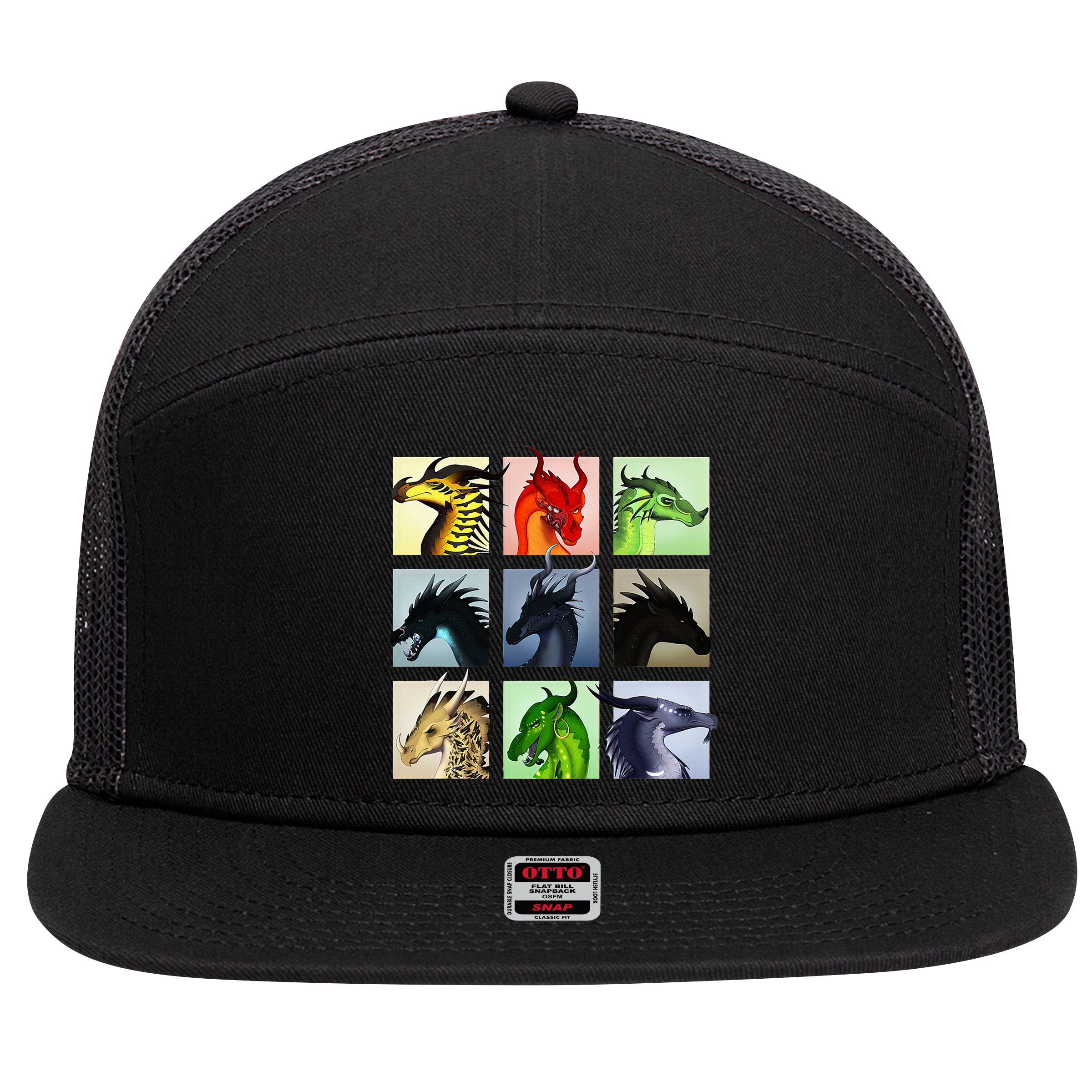 WING OF FIRES LEGENDS FATHOM DARKSTALKER CLEARSIGHT  7 Panel Mesh Trucker Snapback Hat