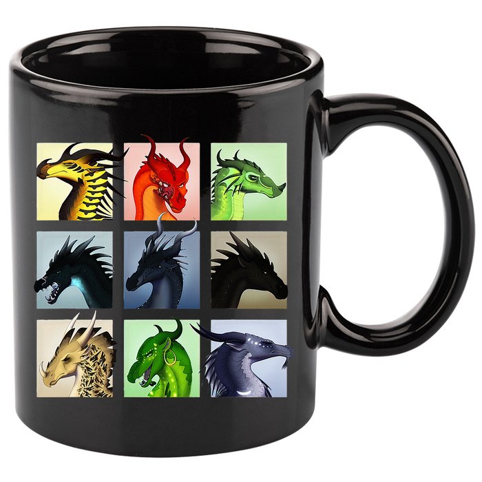 WING OF FIRES LEGENDS FATHOM DARKSTALKER CLEARSIGHT  11oz C Handle Ceramic Mug