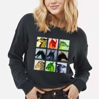 WING OF FIRES LEGENDS FATHOM DARKSTALKER CLEARSIGHT  Cropped Pullover Crew