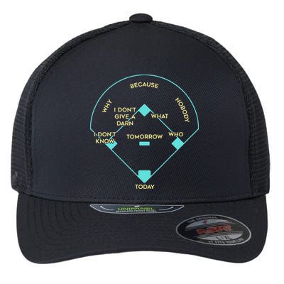 Who's on First Funny Baseball Positions Names Flexfit Unipanel Trucker Cap