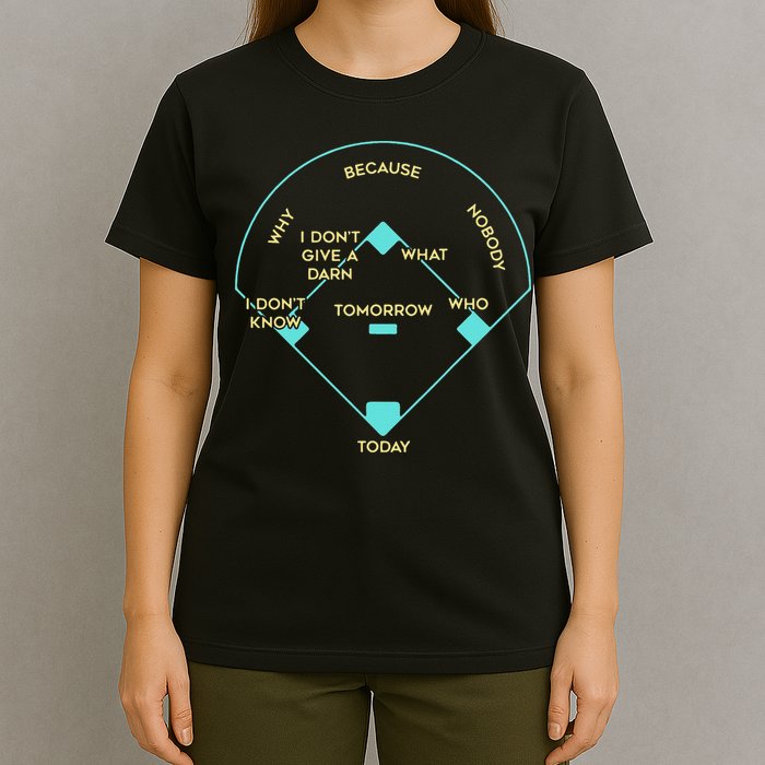Who's on First Funny Baseball Positions Names T-Shirt