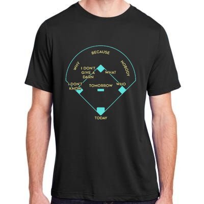 Who's on First Funny Baseball Positions Names Adult ChromaSoft Performance T-Shirt