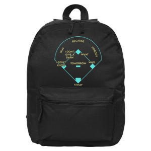 Who's on First Funny Baseball Positions Names 16 in Basic Backpack