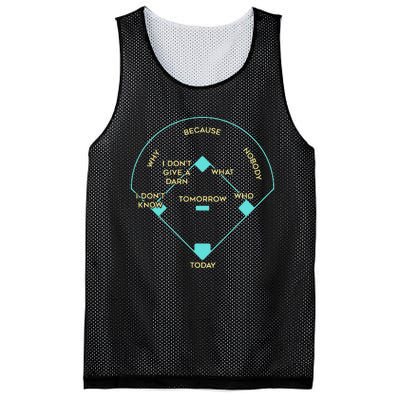 Who's on First Funny Baseball Positions Names Mesh Reversible Basketball Jersey Tank