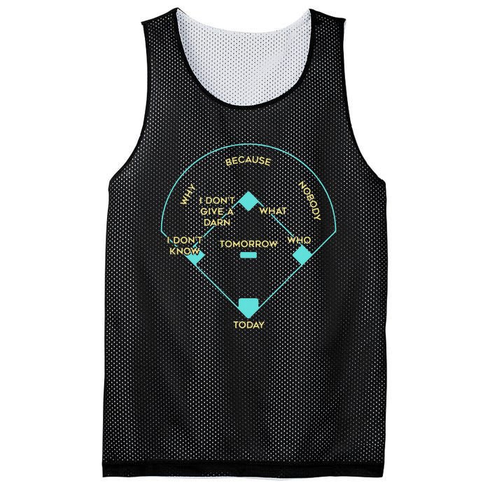 Who's on First Funny Baseball Positions Names Mesh Reversible Basketball Jersey Tank