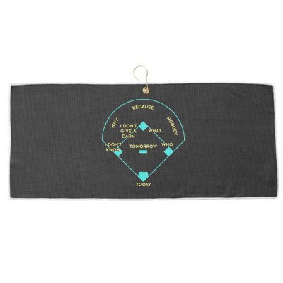 Who's on First Funny Baseball Positions Names Large Microfiber Waffle Golf Towel