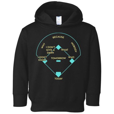 Who's on First Funny Baseball Positions Names Toddler Hoodie