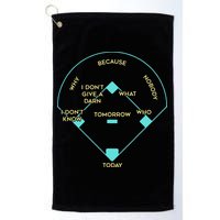 Who's on First Funny Baseball Positions Names Golf Towel