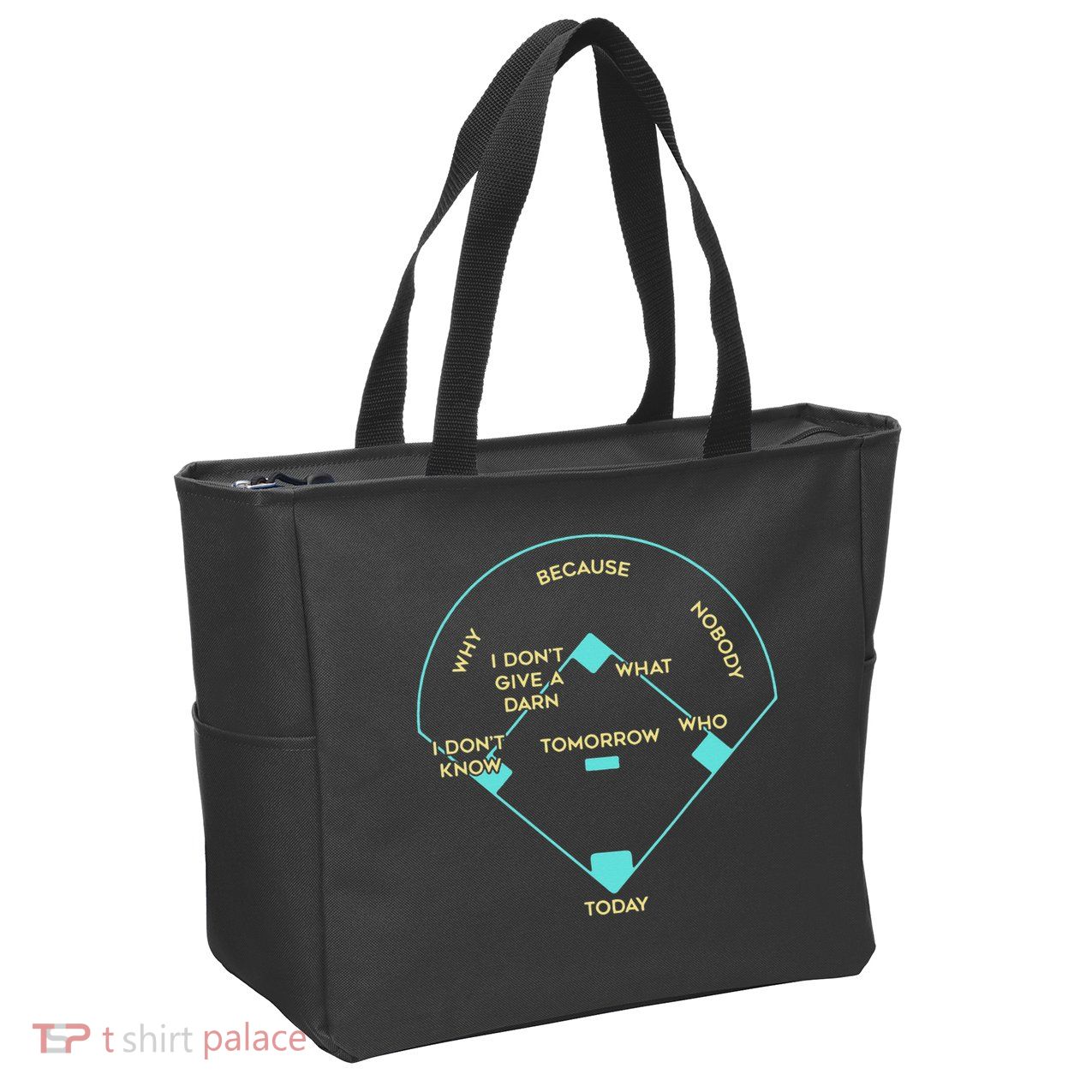 Who's on First Funny Baseball Positions Names Zip Tote Bag