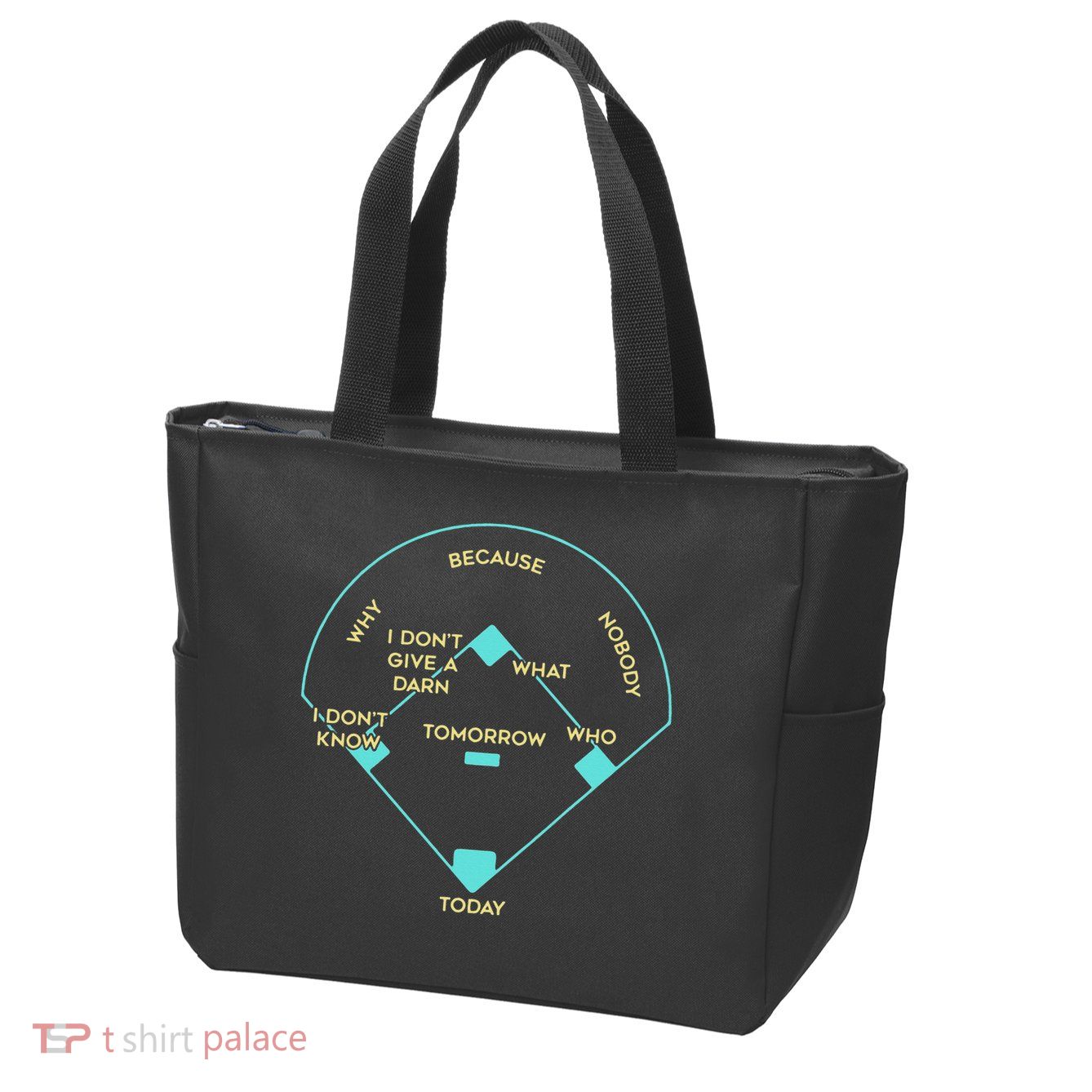 Who's on First Funny Baseball Positions Names Zip Tote Bag