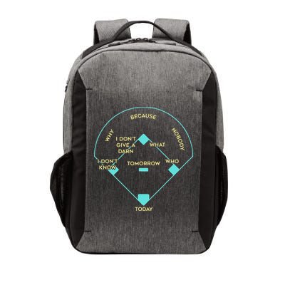 Who's on First Funny Baseball Positions Names Vector Backpack