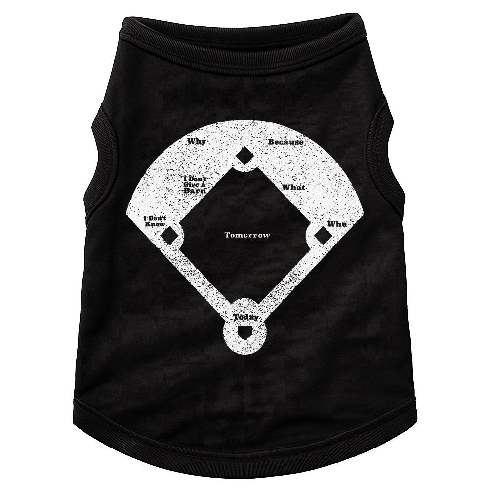 Whos On First Distressed Abbott Costello Doggie Tank