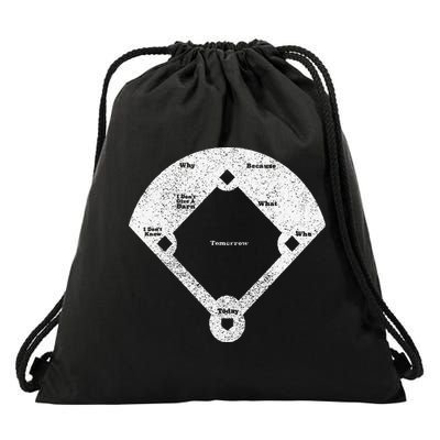 Whos On First Distressed Abbott Costello Drawstring Bag