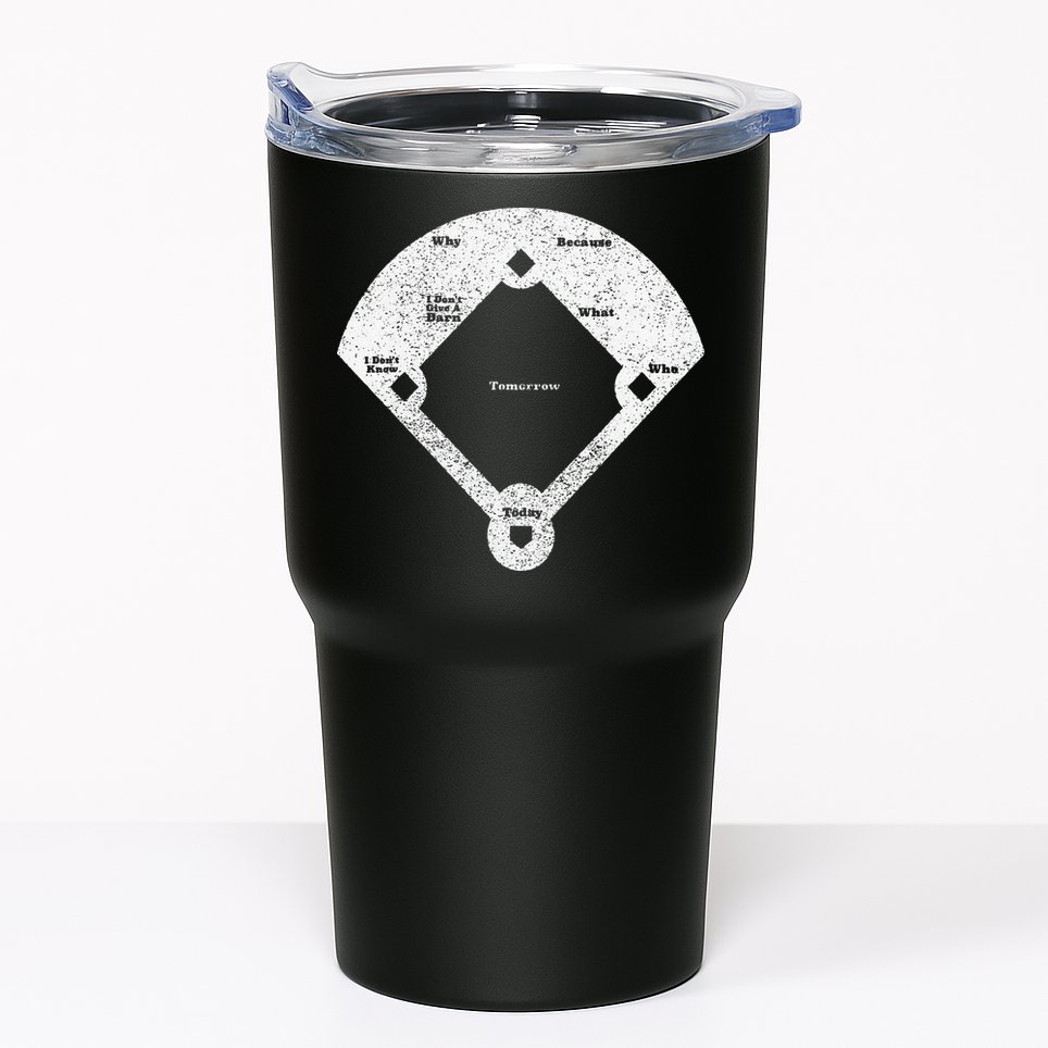 Whos On First Distressed Abbott Costello Tumbler
