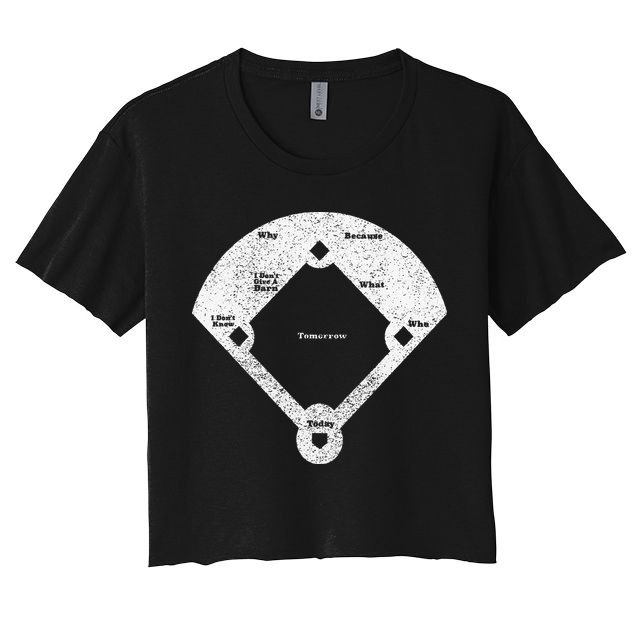 Whos On First Distressed Abbott Costello Crop Top