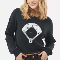Whos On First Distressed Abbott Costello Cropped Pullover Crew