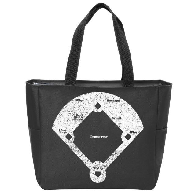 Whos On First Distressed Abbott Costello Zip Tote Bag