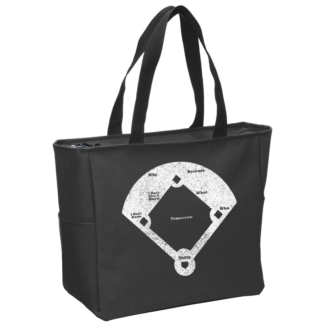 Whos On First Distressed Abbott Costello Zip Tote Bag