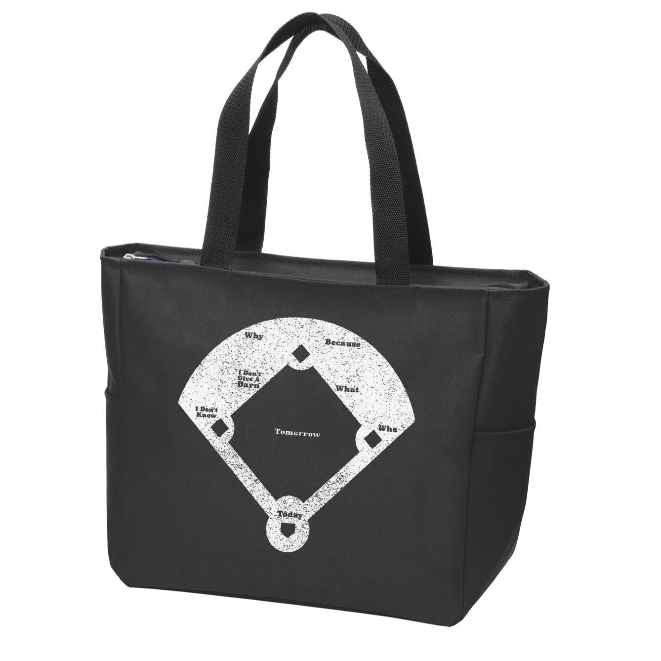 Whos On First Distressed Abbott Costello Zip Tote Bag