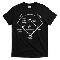 Whos On First Funny Baseball Positions Names Dark T-Shirt