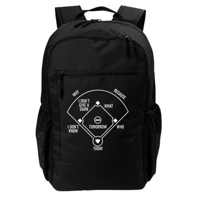 Whos On First Funny Baseball Positions Names Dark Backpack