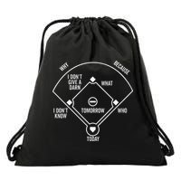 Whos On First Funny Baseball Positions Names Dark Drawstring Bag