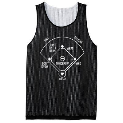 Whos On First Funny Baseball Positions Names Dark Mesh Reversible Basketball Jersey Tank