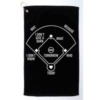 Whos On First Funny Baseball Positions Names Dark Golf Towel