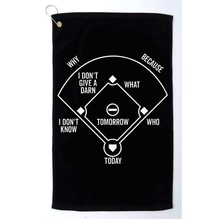 Whos On First Funny Baseball Positions Names Dark Golf Towel