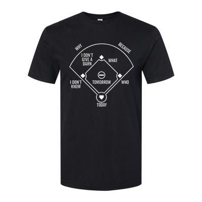 Whos On First Funny Baseball Positions Names Dark Softstyle CVC T-Shirt