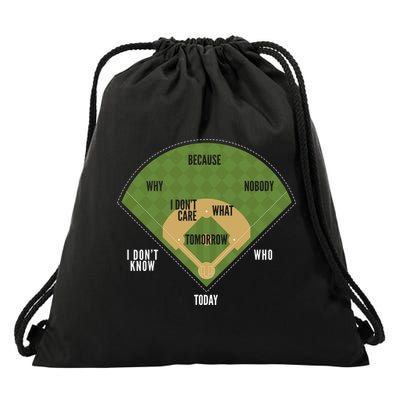Whos On First Baseball For A Whos On First Baseball Fan Drawstring Bag