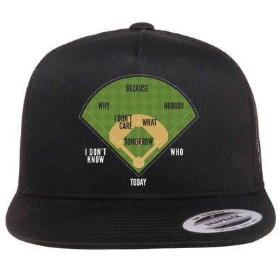 Whos On First Baseball For A Whos On First Baseball Fan Flat Bill Trucker Hat