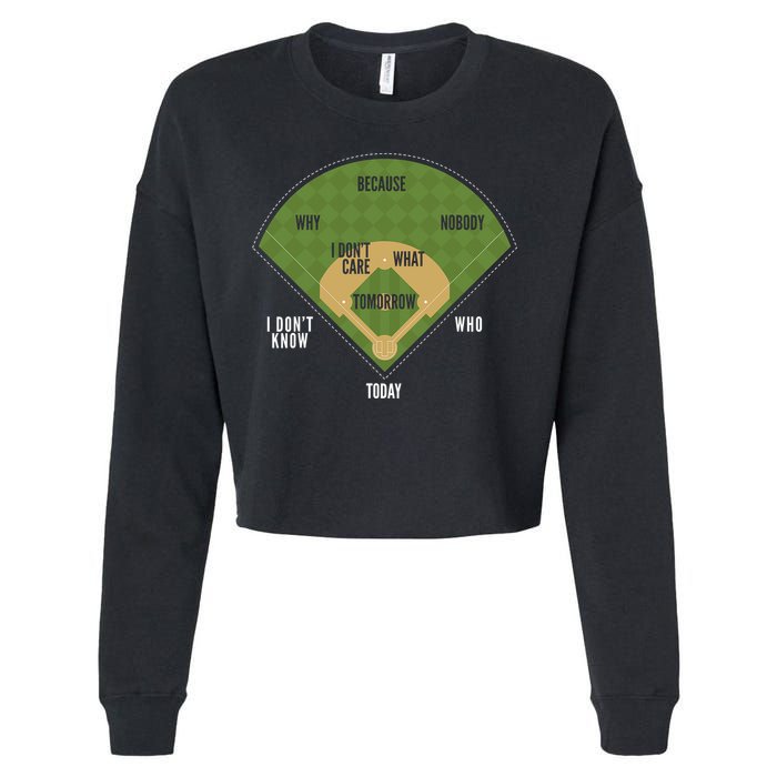Whos On First Baseball For A Whos On First Baseball Fan Cropped Pullover Crew